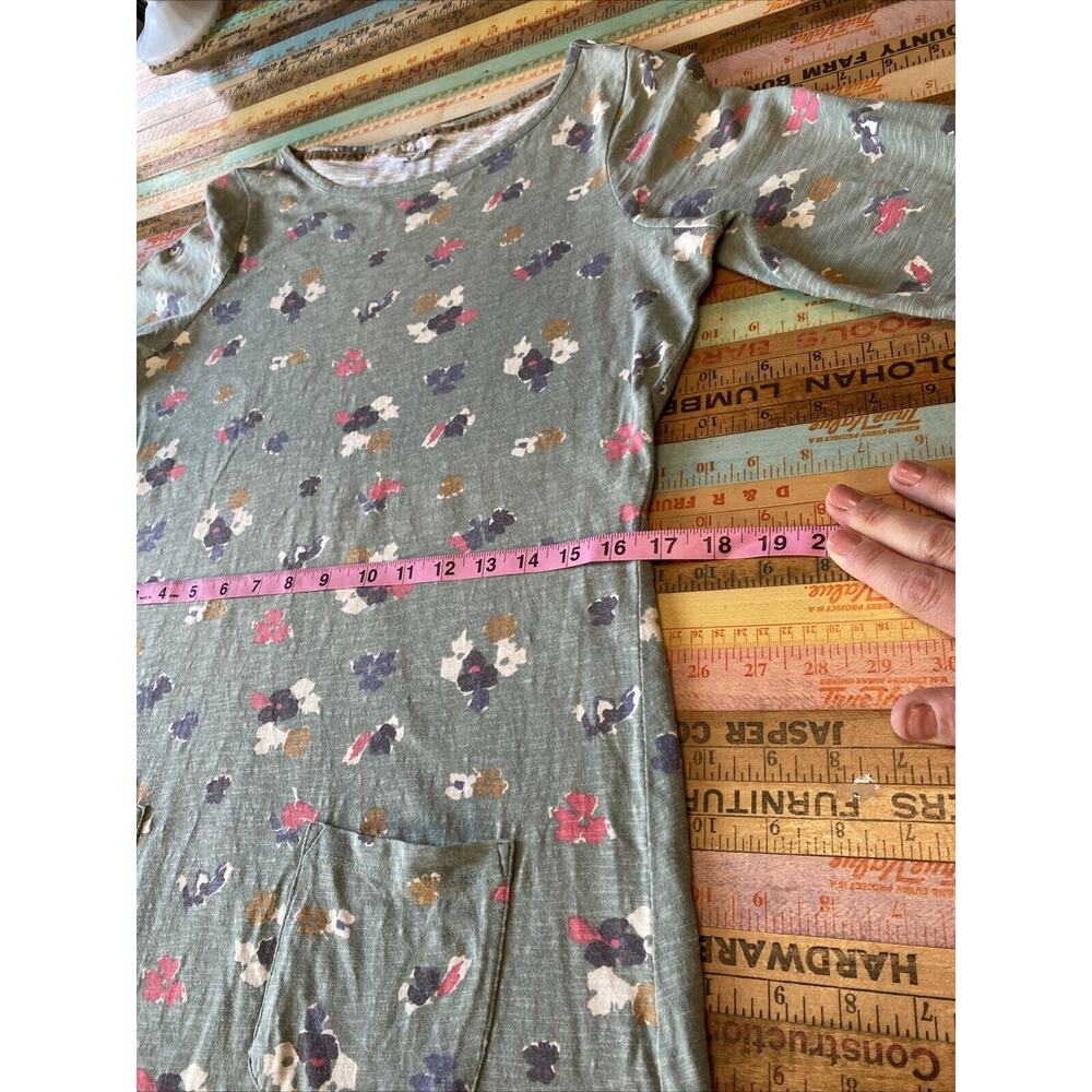 BODEN Sz 6 Tunic Dress 3/4 Sleeve Jersey Cotton Knit Floral Boho XS S Beachy - Picture 13 of 14